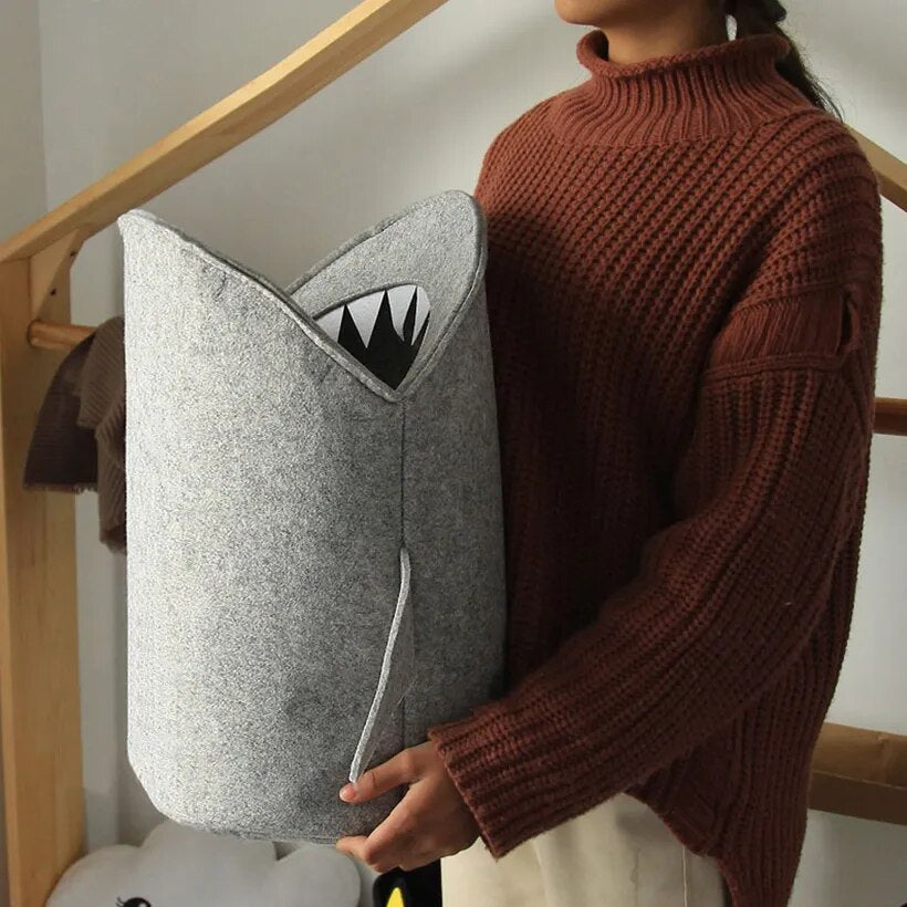Folding Laundry Basket Shark-shaped