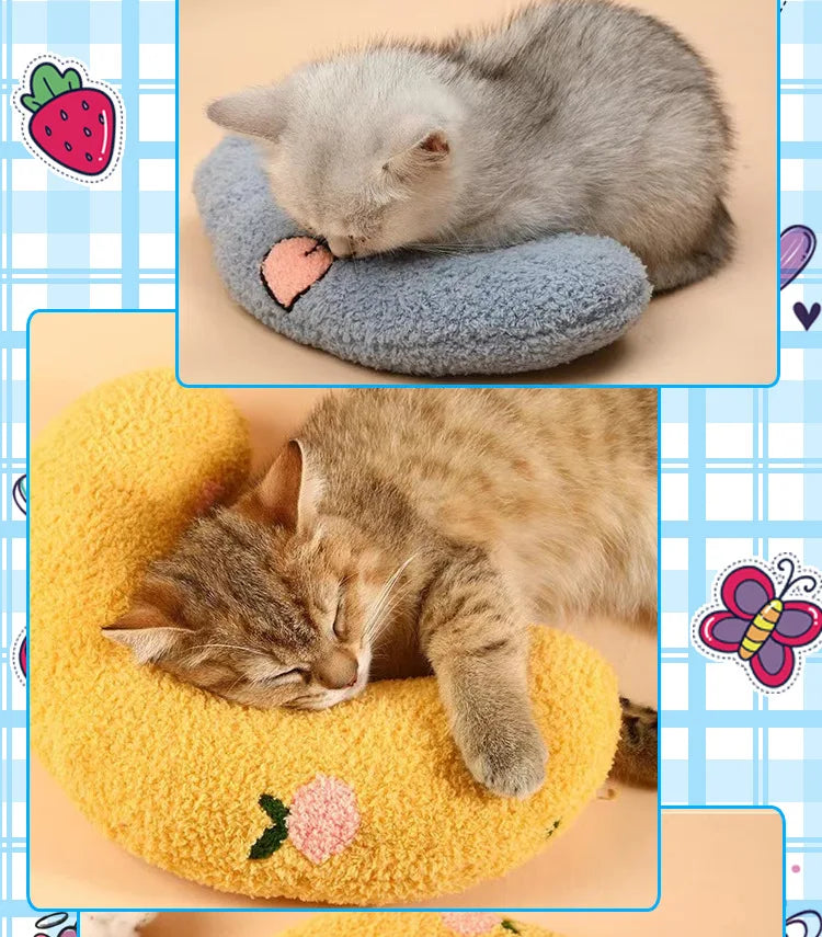 Little Pillow for Cats Neck Protector Deep Sleep Fashion Puppy U-Shaped Pillow Cat Pillow Kitten Headrest Dog Sleeping Pillow