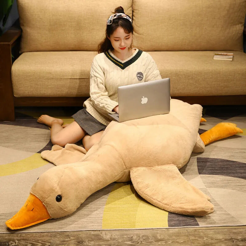 50-190cm Giant Goose Plush Toys Soft Stuffed Boba Duck Sleep Pillows