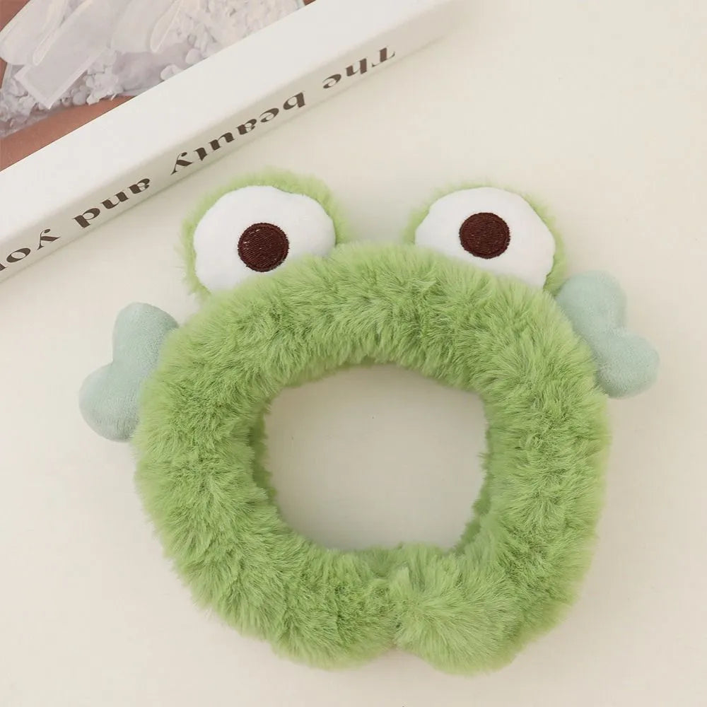 Lovely Frog Eyes Headbands Soft Plush Wrapped Bandana For Women