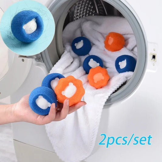 2Pcs Magic Laundry Ball Hair Remover Balll Care Anti-Winding Gadget Washing Machine Clean Ball
