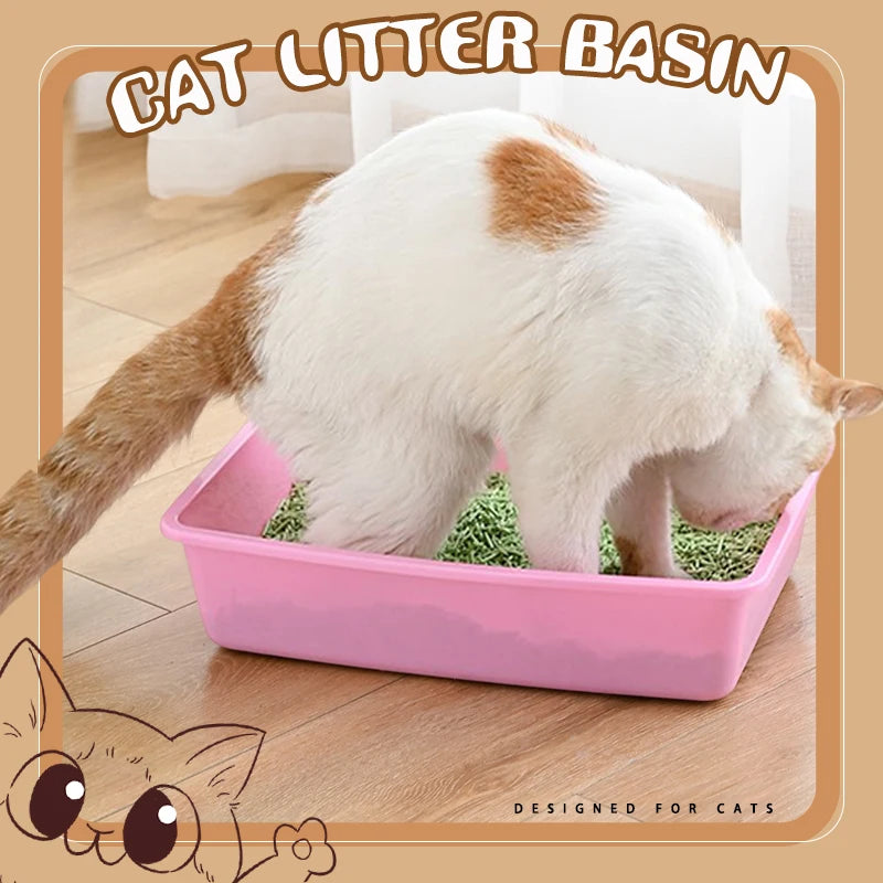 Pet Toilet Bedpan Anti Splash Cats Litter Box Cat Tray with Scoop Kitten Dog Clean Toilette Home Plastic Sand Box Cat Supplies