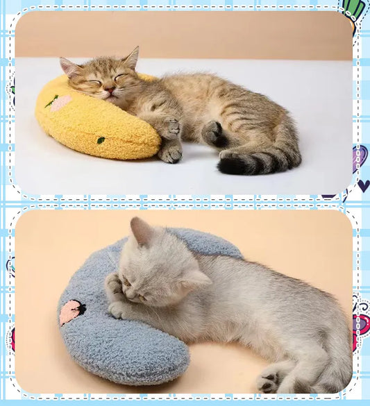 Little Pillow for Cats Neck Protector Deep Sleep Fashion Puppy U-Shaped Pillow Cat Pillow Kitten Headrest Dog Sleeping Pillow