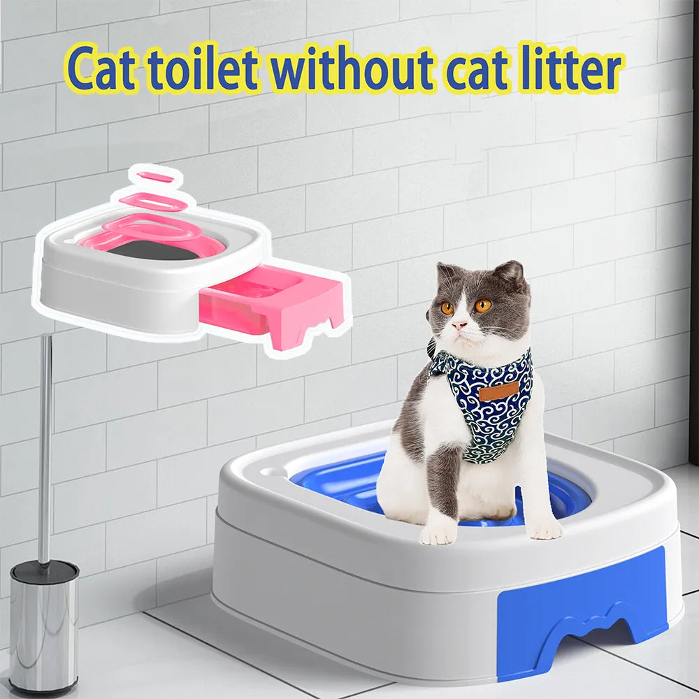2023 Latest Cat Toilet Toilet Trainer, Reusable Cat Litter Box Without Cat Litter, Teaching Cats to Use Toilet Tools