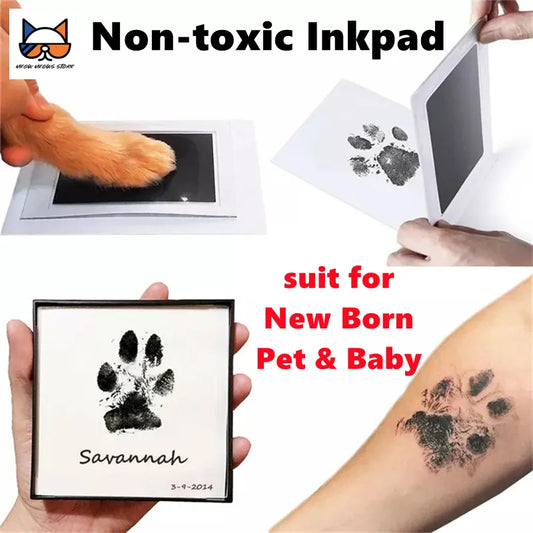 Non-toxic Inkpad Footprints Handprint No Touch Skin Inkless Kits for 0-6 Months Newborn Pet Dog Cat Paw Safe Prints Souvenirs