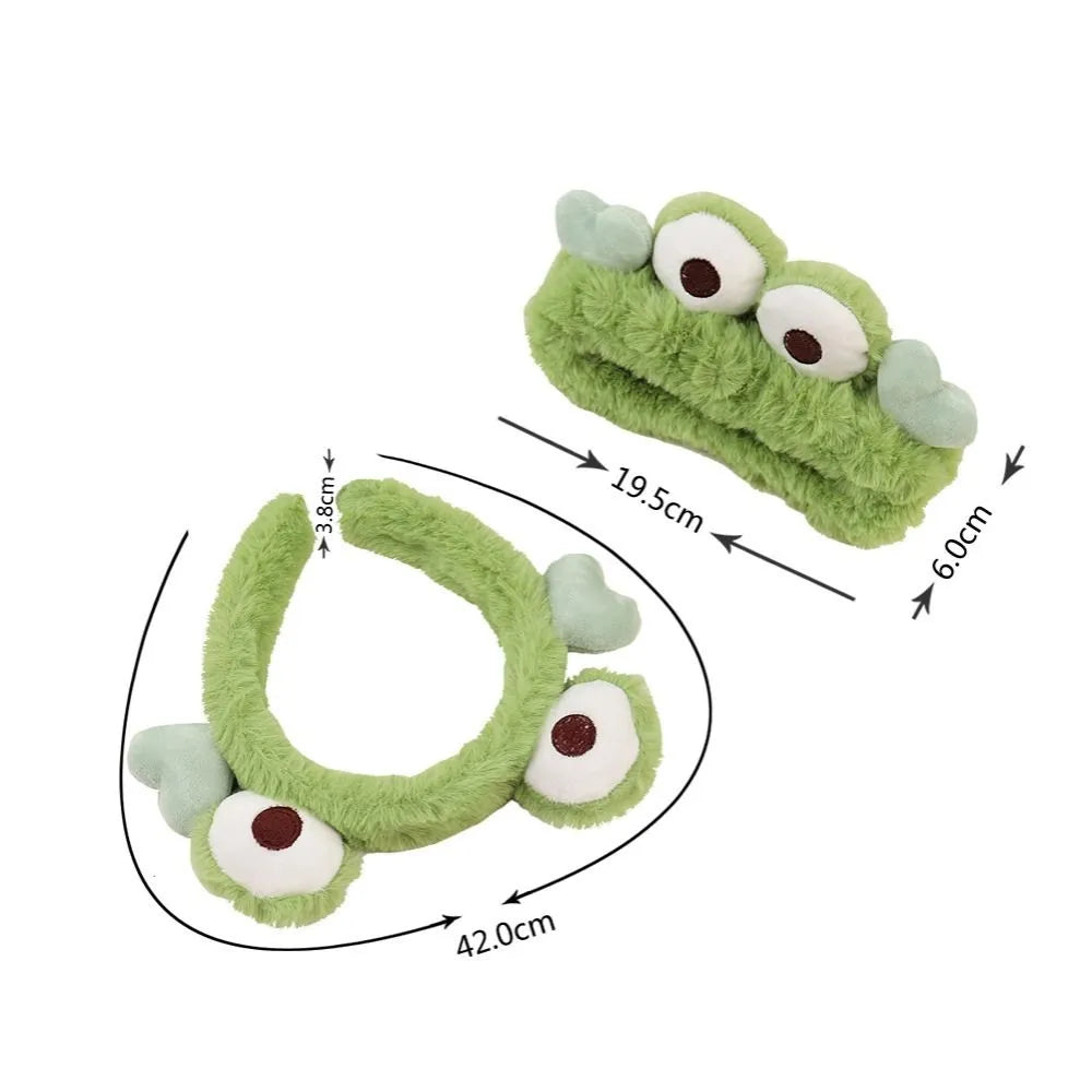 Lovely Frog Eyes Headbands Soft Plush Wrapped Bandana For Women