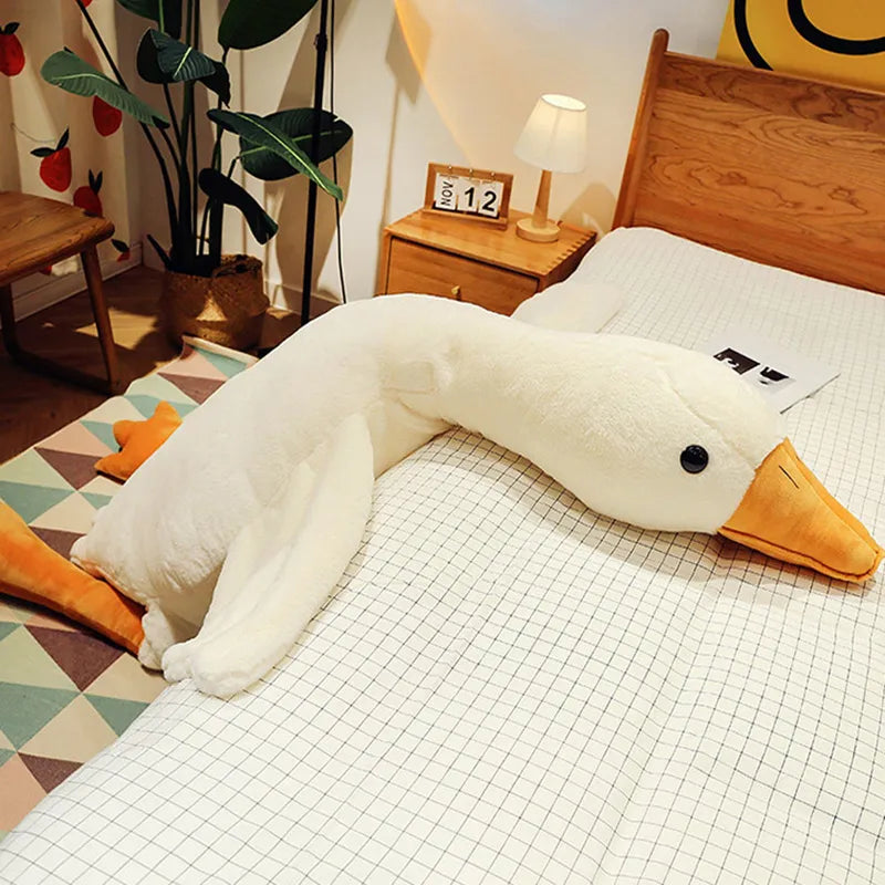 50-130cm Huge Cute Goose Plush Toys Big Duck Doll Soft Stuffed Animal Sleeping Pillow
