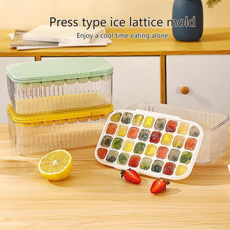 Ice Cube Tray With Lid And Bin Pressed Ice Grinder