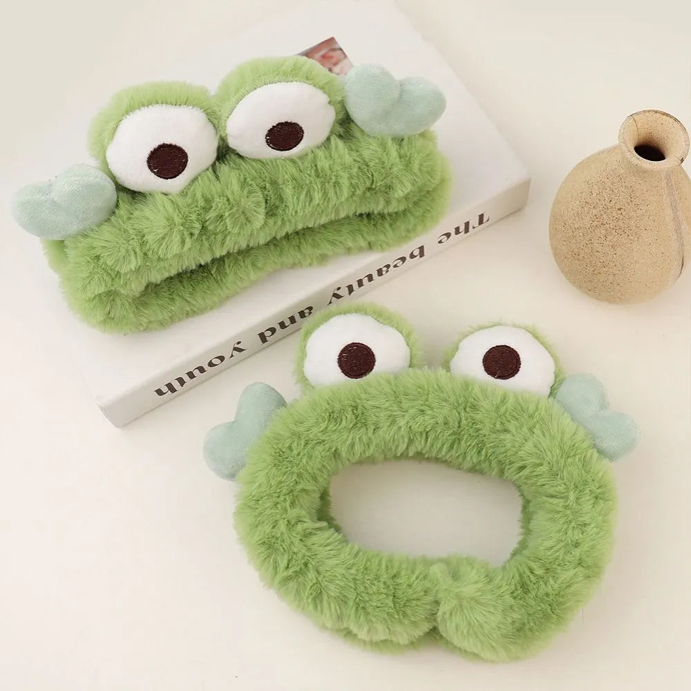 Lovely Frog Eyes Headbands Soft Plush Wrapped Bandana For Women