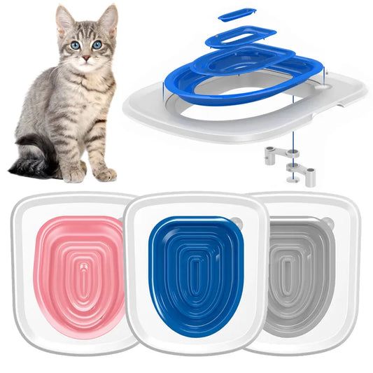 Cat Toilet Training Kit Reusable Cat Toilet Trainer Puppy Cat Litter Mat Toilet Pet Cleaning Cat Teach Cat to Use Toilet Trainer