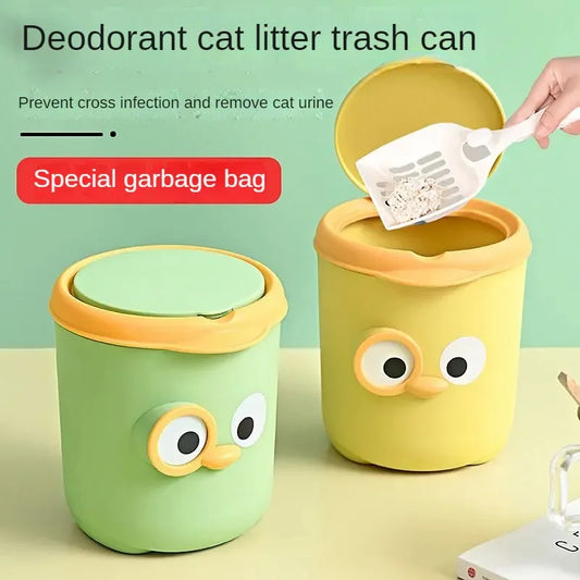 Cat Excrement Trash Can Fully Enclosed Pet Litter Basin Cat Toilet Cat Litter Special Garbage Can Excrement Supplies