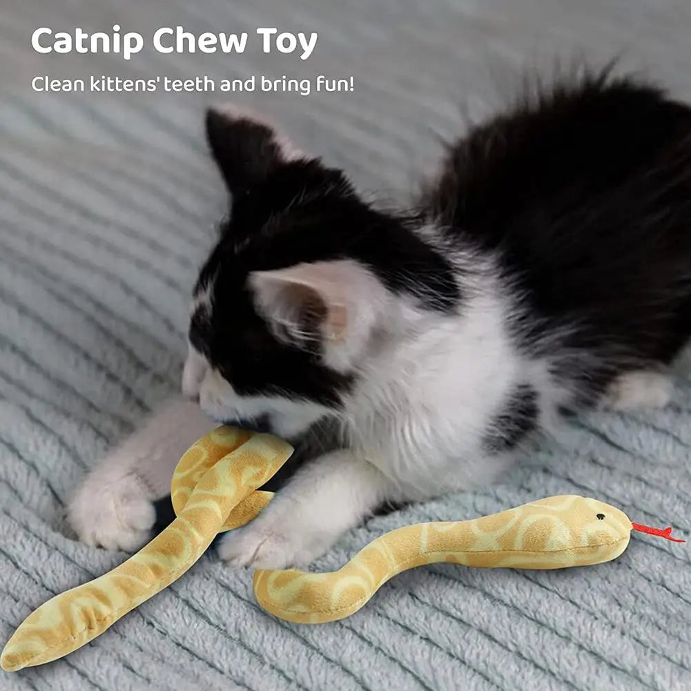 Snake Toys Interactive Toy Plush Cat Toy Gluttonous Snake Bite-Resistant Molar Interactive Toy Gift For Cat Pet Accessories