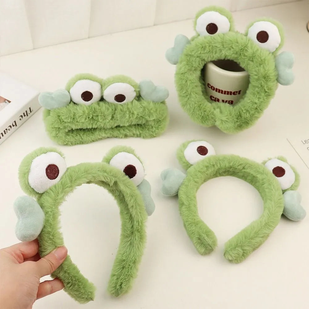 Lovely Frog Eyes Headbands Soft Plush Wrapped Bandana For Women