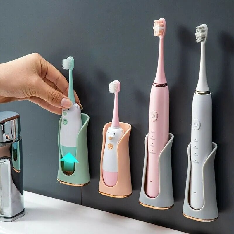 Electric Toothbrush Holder Free Punch Storage Hanger Bathroom Wall