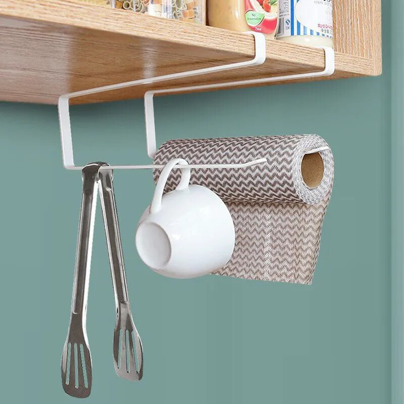 Paper Roll Holder Towel Rack Hanging Shelf Bathroom Storage